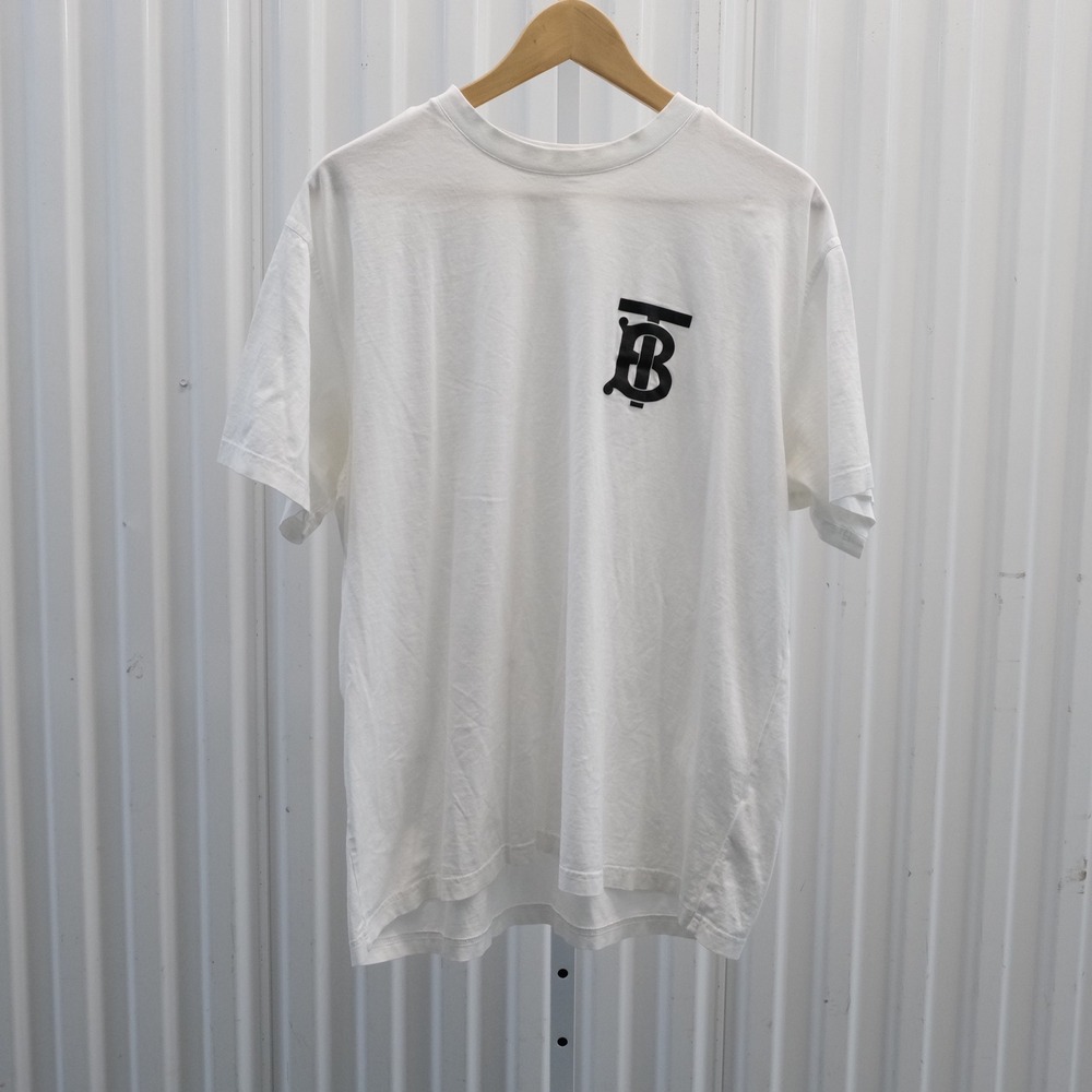 Burberry Emerson T-Shirt Men's Size Medium White TB Monogram Logo Cotton